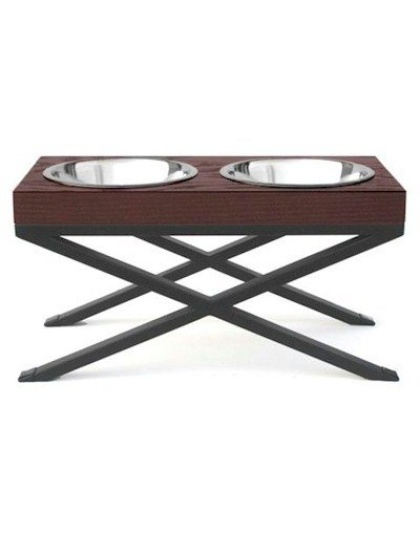Woodsman Double Raised Dog Bowl - Small