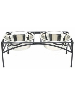 Regal Double Elevated Feeder - Small/Black