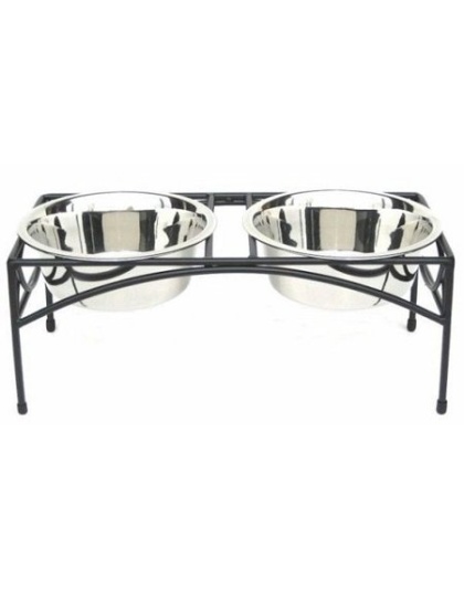 Regal Double Elevated Feeder - Small/Black