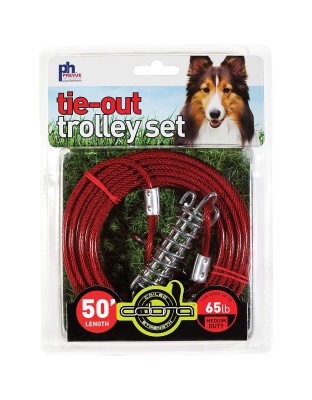 Prevue Pet Products 50 Foot Tie-out Cable Trolley Set