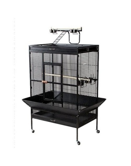 Select Wrought Iron Play Top Parrot Cage - Coco Brown