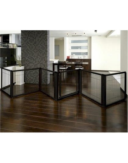 6 Panel Convertible Elite Pet Gate - Black