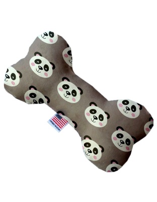 Grey Pandas 10 inch Canvas Bone Dog Toy