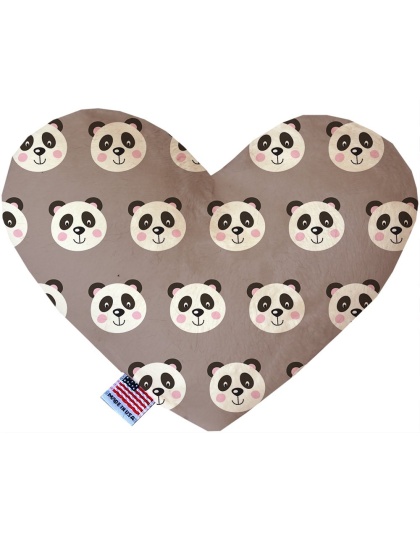 Grey Pandas 6 inch Canvas Heart Dog Toy