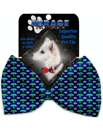 Blue Mushrooms Pet Bow Tie