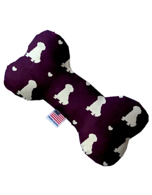 Purple Puppy Love 10 inch Canvas Bone Dog Toy