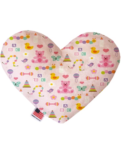 Baby Girl 6 inch Canvas Heart Dog Toy