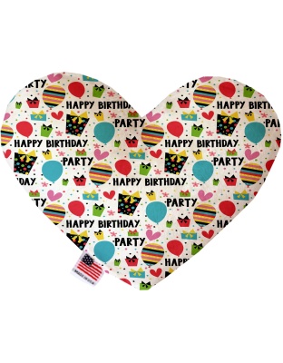 Happy Birthday 6 inch Canvas Heart Dog Toy