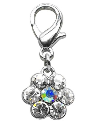 Lobster Claw Flower Charm Clear