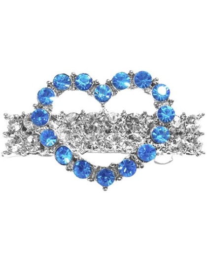 Heart Hair Barrette Blue