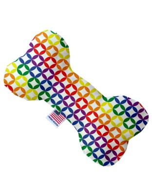 Rainbow Bright Diamonds 10 inch Canvas Bone Dog Toy
