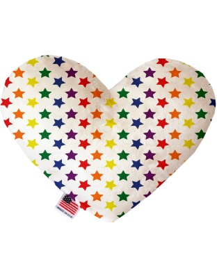 Rainbow Stars 6 inch Canvas Heart Dog Toy