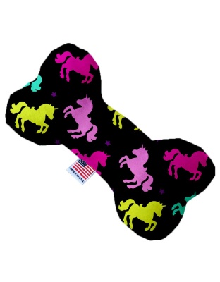 Confetti Unicorns 10 inch Canvas Bone Dog Toy