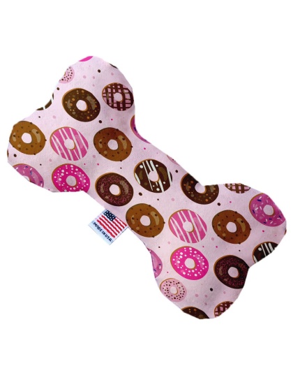 Pink Donuts 10 inch Canvas Bone Dog Toy