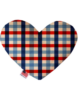 Patriotic Plaid 6 inch Canvas Heart Dog Toy