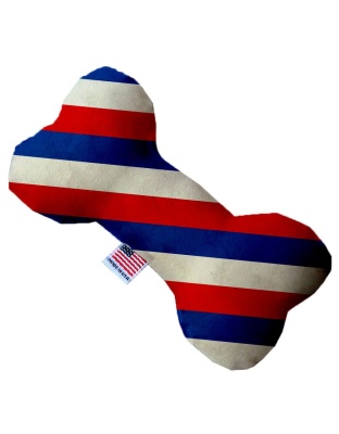 Patriotic Stripes 10 inch Canvas Bone Dog Toy