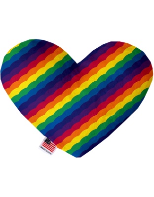 Scalloped Rainbow 6 inch Canvas Heart Dog Toy