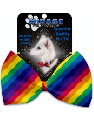 Scalloped Rainbow Pet Bow Tie