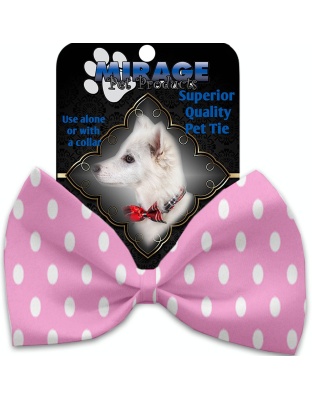 Pink Polka Dots Pet Bow Tie