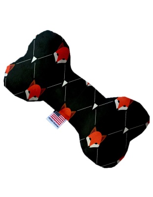 Fox Plaid 10 Inch Canvas Bone Dog Toy