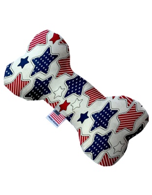 Patriotic Stars 10 Inch Canvas Bone Dog Toy