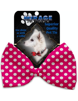 Hot Pink Swiss Dots Pet Bow Tie