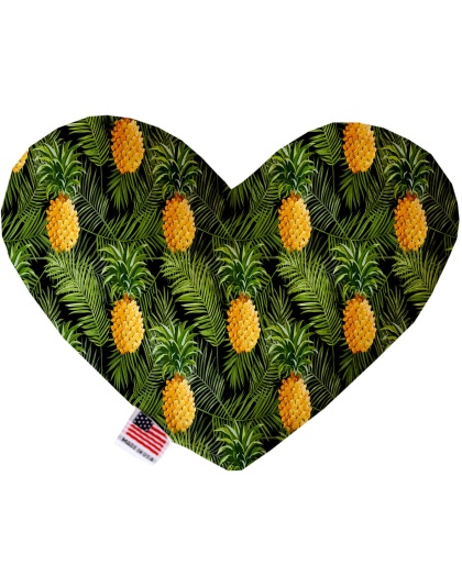 Pineapples in Paradise 6 Inch Canvas Heart Dog Toy