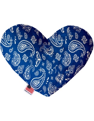 Blue Western 6 Inch Canvas Heart Dog Toy