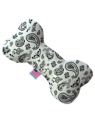 White Western 10 Inch Canvas Bone Dog Toy