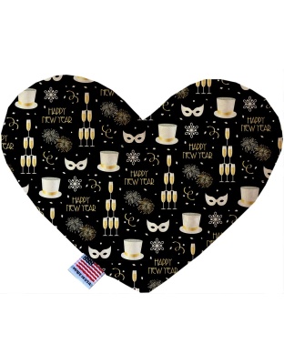Fancy New Year 6 Inch Canvas Heart Dog Toy
