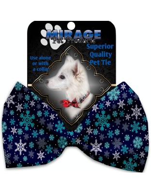 Snowflake Blues Pet Bow Tie