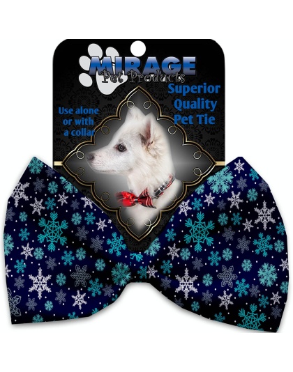 Snowflake Blues Pet Bow Tie