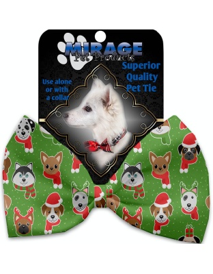 Christmas Dogs Pet Bow Tie Collar Accessory with Velcro