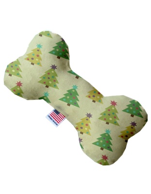 Cutesy Christmas Trees 10 Inch Bone Dog Toy