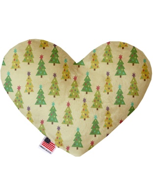 Cutesy Christmas Trees 6 Inch Heart Dog Toy