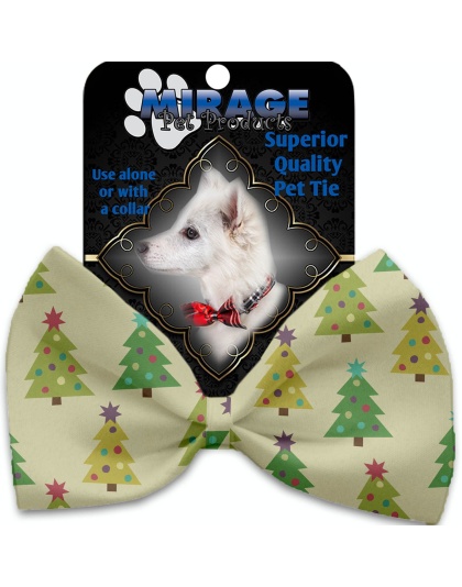 Cutesy Christmas Trees Pet Bow Tie Collar Accessory with Velcro