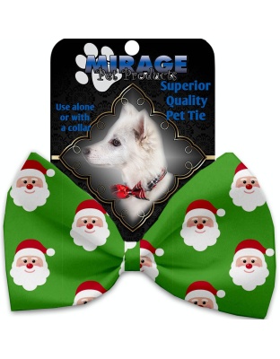 Smiling Santa Pet Bow Tie Collar Accessory with Velcro