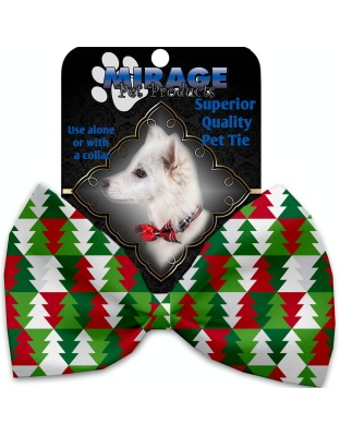 Classy Christmas Trees Pet Bow Tie Collar Accessory with Velcro