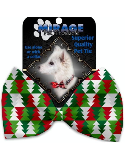 Classy Christmas Trees Pet Bow Tie Collar Accessory with Velcro