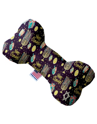 Happy Chanukah 10 Inch Canvas Bone Dog Toy