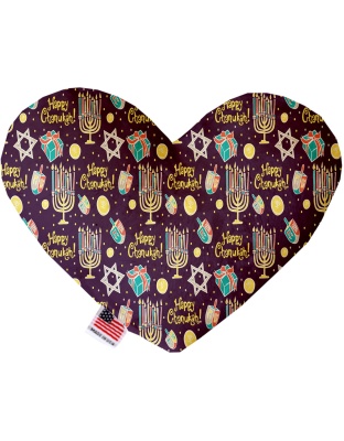 Happy Chanukah 6 Inch Canvas Heart Dog Toy