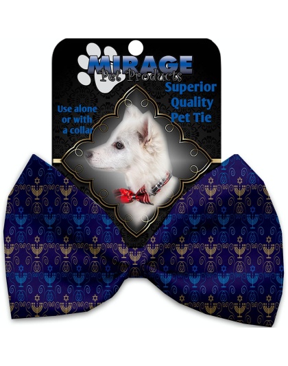 Menorah Madness Pet Bow Tie Collar Accessory with Velcro