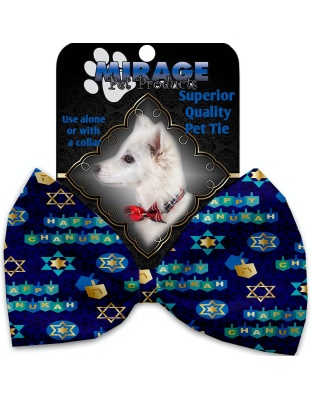 Chanukah Bliss Pet Bow Tie Collar Accessory with Velcro