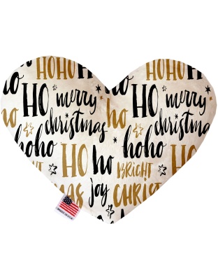 Santa Sayings 6 Inch Canvas Heart Dog Toy