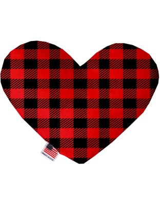 Red Buffalo Check 6 Inch Canvas Heart Dog Toy