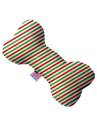 Christmas Pinstripes 10 Inch Bone Dog Toy