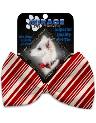 Classic Candy Cane Stripes Pet Bow Tie Collar Accessory with Velcro