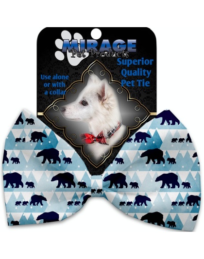 Winter Bear Tracks Pet Bow Tie Collar Accessory with Velcro