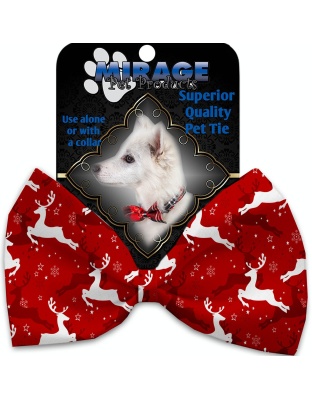 Dancing Reindeer Pet Bow Tie Collar Accessory with Velcro