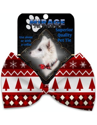 Red Classic Christmas Pet Bow Tie Collar Accessory with Velcro